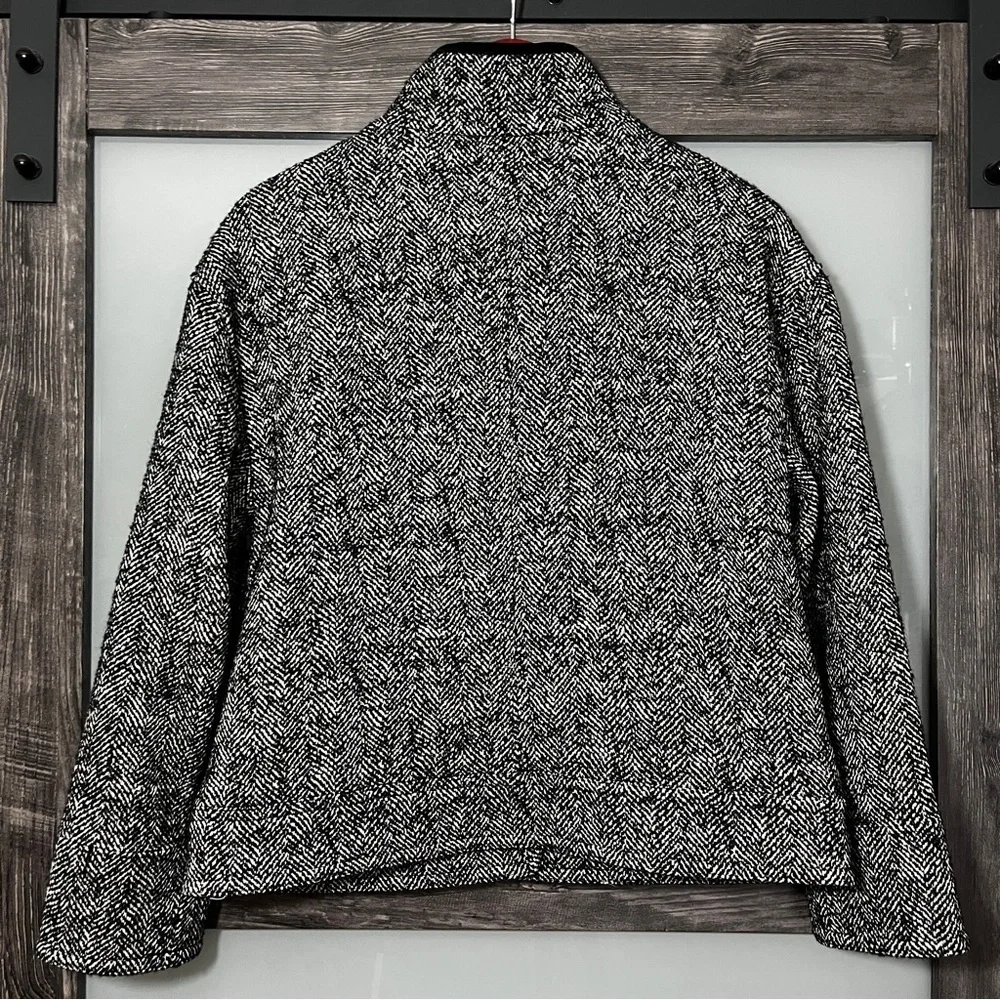 Talbots Boucle Herringbone Jacket Woven in Italy Women's MP Career Mob Wife - Picture 7 of 13